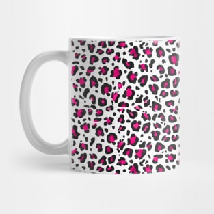 White, Pink and Black Leopard Print Pattern Mug